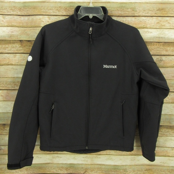 Marmot Black Wind Resistant Zipper Front Jacket M - Picture 1 of 16